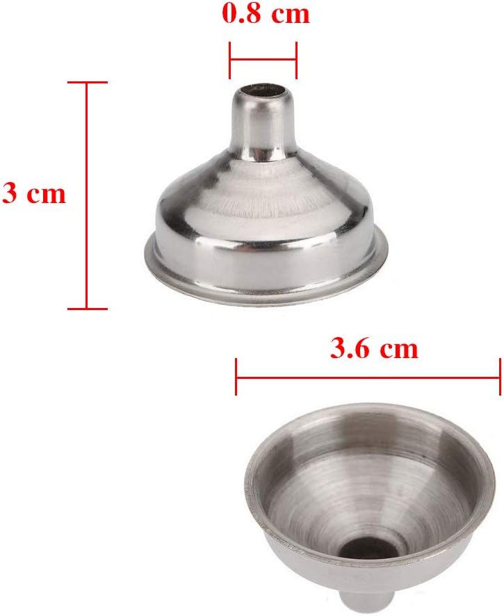 Hip Flask Funnel 8mm 8 Pack for Wine Pot Water Bottles Filler Stainless Steel, Silver - Image 4