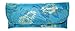 Beautiful Asian Silk Brocade Style Semi-Hard Eyeglass Case Front Closure Blue
