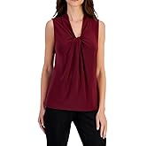 Kasper Womens Women's Sleeveless Knot-Front Jersey Top