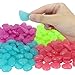 Tomnk 200PCS Glow Stones in the Dark Glow Pebble for Garden Walkway and Decor, 4 Colors, with Gift of Glow in the Dark Butterfly