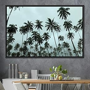 signwin Framed Canvas Wall Art Palm Tree Colorful...