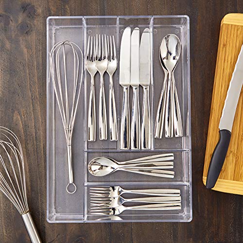 Clear Plastic Silverware and Utensil Organizer