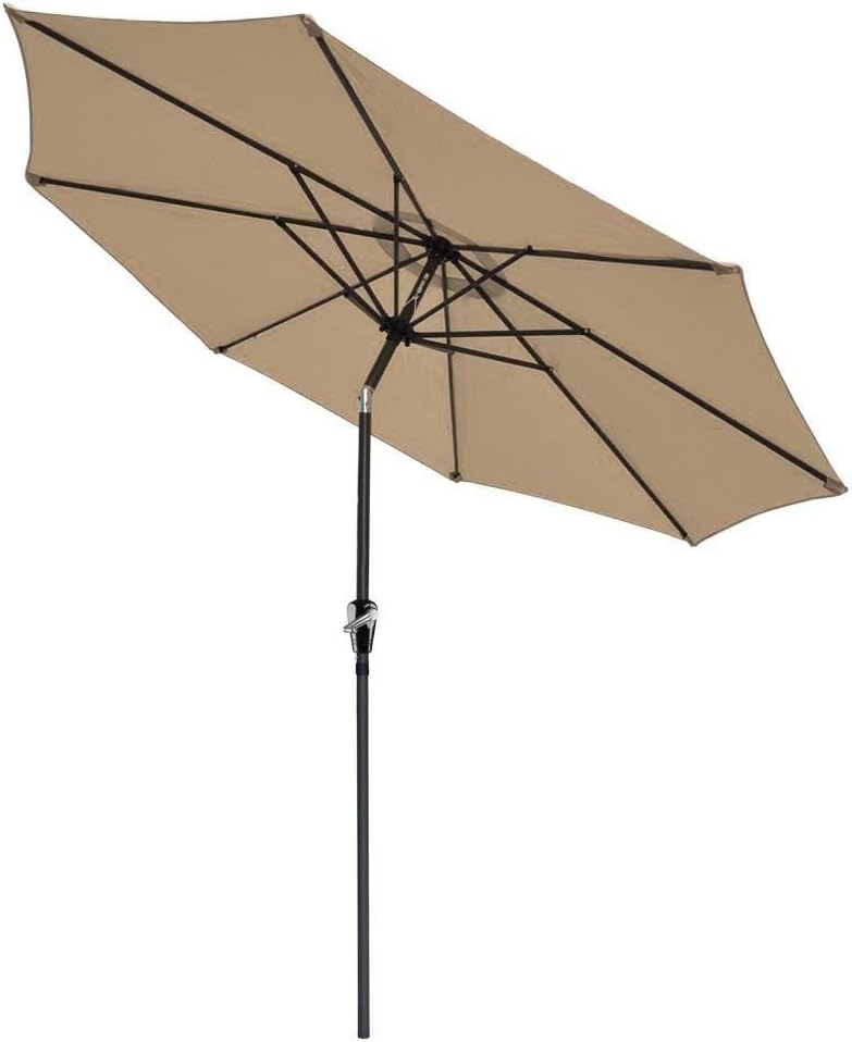 Amazon Com Gothobby 9ft Outdoor Patio Umbrella Aluminum W Tilt Crank Tan Garden Outdoor