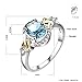 Women's Jewelry Hot Sale Platinum Circular Bead Cross Heart Blue Gemstone Wedding Ring