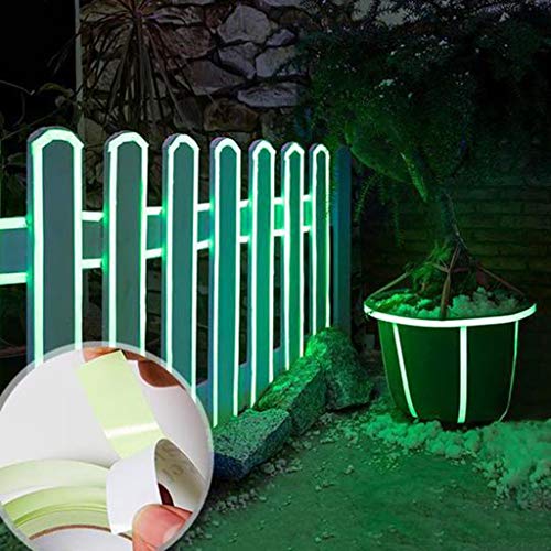 Glow in The Dark Green Luminous Tape Sticker, Iuhan Glow in Dark Tape for Stairs, Steps, Stage, Home, Walls, Safety, Markers, Parties, Stars, Dots (S:1cm x 3meters / 0.39" x 9.8ft)