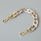 QIXIAMO Bag Handle Chain Acrylic Resin Handbag Strap Shoulder Purse Replacement 28cm, Beige