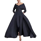 ChrmEdge 2 Piece Jumpsuit/Pantsuit Mother of the Bride Dress Scoop Neck Ankle Length 3/4 Sleeve Wedding Guest Dress Sash 2024
