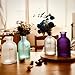 Flowersea Decorative Frosted Glass Bottle Bud Vases for flowers, Modern Design with Life Poem (Laurel, Purple)