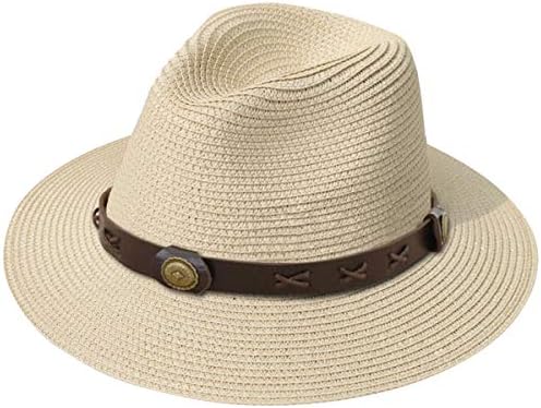 JOYEBUY Womens UPF50 Foldable Summer Straw Hat Wide Brim Fedora Sun Beach hat