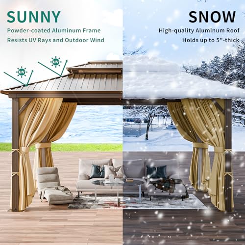 TOOLUCK 10x12 Hardtop Gazebo Review: Permanent Aluminum Shelter With Steel Roof & Curtains image 21