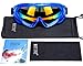 MOTINE Outdoor Sports Ski Goggles,UV Protection Windproof Ski Glasses for CS Army Tactical Military,Snowmobile,Bicycle,Motorcycle (Blue)
