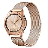 Shangpule Compatible Samsung Galaxy Watch (42mm) Bands, 20mm Milanese Loop Stainless Steel Metal Replacement Bracelet Strap Compatible Galaxy Watch SM-R810/SM-R815 /Gear Sport Smartwatch (Rose Gold)