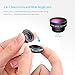 Mpow 3 in 1 Clip-On 180 Degree Supreme Fisheye + 0.67X Wide Angle+ 10X Macro Lens For iPhone 6 / 6 Plus, iPhone 5 5S 4 4S Samsung HTC (No Dark Circle by the Fisheye lens)