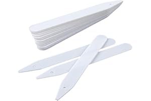 KINGLAKE 100 Pcs 4.7 Inch Thick Plastic Plant Labels - Garden Stakes with Waterproof Plant Identification Tags for Seedling, Vegetable White