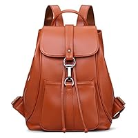 New vintage Women Real Genuine Leather Backpack Purse SchoolBag by Coolcy (Brown)
