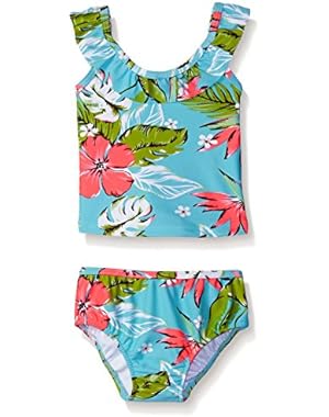 Baby Girls' Two Piece Floral Ruffle Tankini