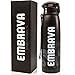 Stainless Steel Water Bottle by Embrava - 18 Ounce - BPA Free - Sweat & Leak Proof w/ One-Click Swing Top Lid - Double Walled and Insulated - Made for Ice Cold Drinks