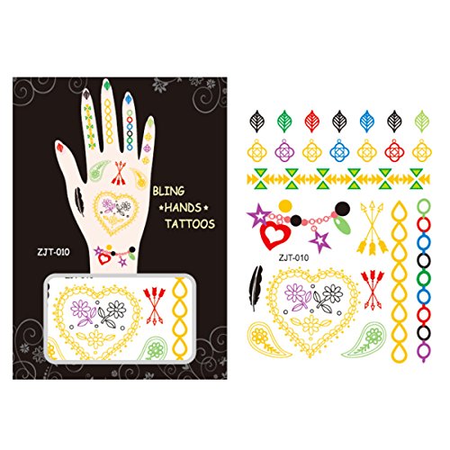 AllyDrew Metallic Body Art Hand Tattoos, Sweet Heart