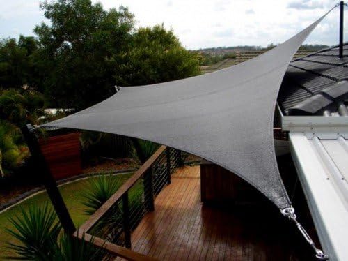 San Diego Shade Sail 20'x12' Rectangle (Grey) - Heavy Duty Commercial Grade Shade Sail