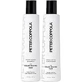 PETER COPPOLA Color Control Sulfate Free Shampoo & Conditioner Duo - For Color Treated Hair - Color Safe Keratin Shampoo & Intensely Hydrating Conditioner (12 Fl Oz)