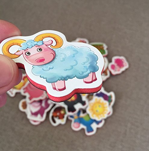 Roter Kafer Refrigerator Magnets for kids FARM Animals (31 pcs) - Fridge Magnets for Toddlers activity - Educational Kids magnets - Toddler magnets - Animal Magnets - Baby Magnets