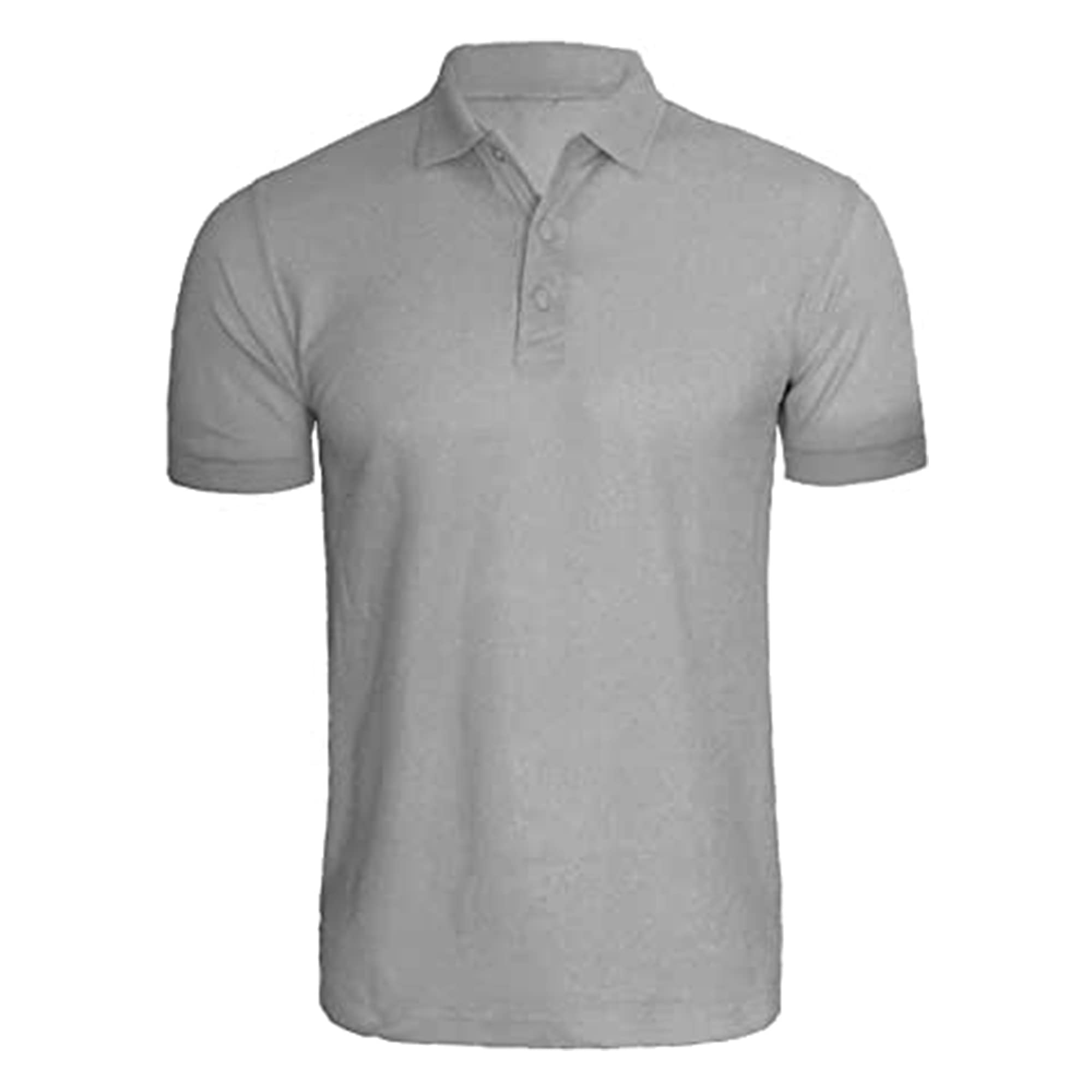 Mens Classic Polo Shirt Short Sleeve Plain Tee Top Casual Work Sports (Grey, M)