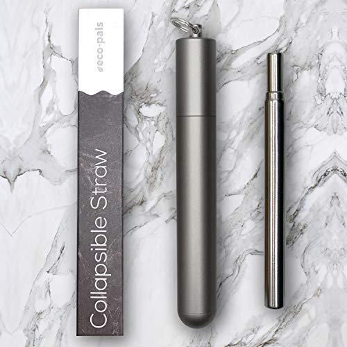 EcoPals Straws Drinking Reusable Folding Straw with Soft Silicone