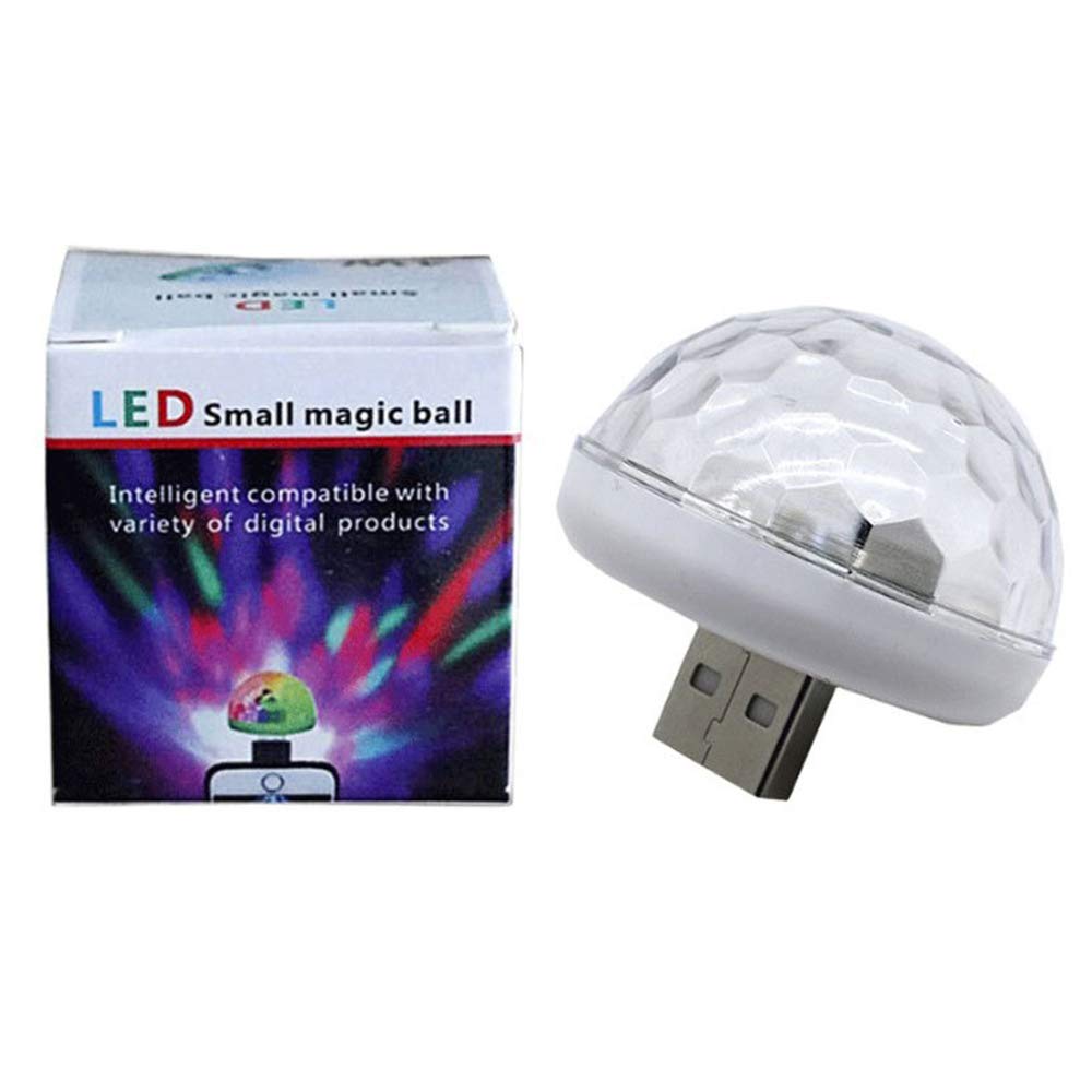 USB Mini Disco Light, LED Small Magic Ball Party Lights Multi Colors Stage Light Decoration for Christmas, Birthday, Club, Applicable to USB Interface