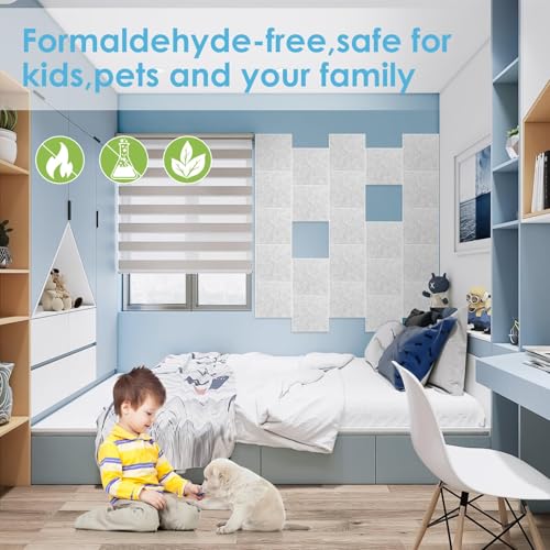 Clocell Acoustic Panel Self-adhesive for Home Theater&Studio, 12 Packs Sound Improvement - 30 * 30 * 0.9 CM Soundproof Wall Panels
