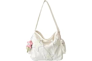 KAMEILONG Star Crossbody Bag Women Corduroy Tote Bag Aesthetic Messenger Bag Cute Shoulder Bag Y2K Hobo Bag