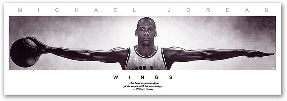 Michael Jordan Wings Wall Art Posters Canvas Paintings for Living Room Modern Basketball Star Canvas Prints Wall Decoration (20X60 CM)