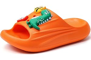 LENEZEN Kid's Slides Girls Boys Comfort Non-Slip Thick Sole Slippers Summer Beach Shoes Shower Slippers Indoor & Outdoor