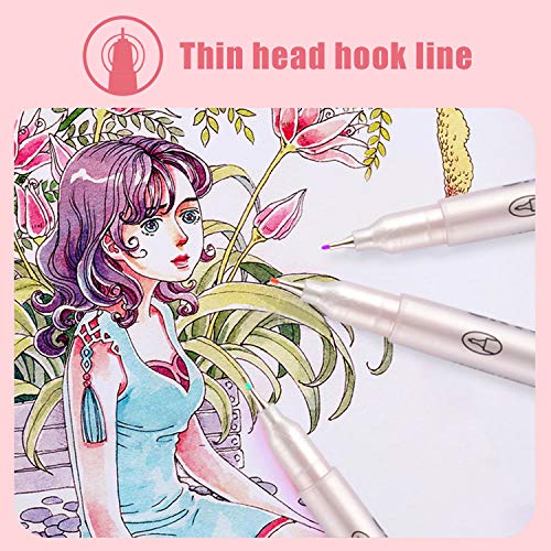 MEMX Colored Pens Set, Brush Tips & Colored Fine Point Pen for Journaling Note Taking Writing Drawing Coloring Planner Calendar, Coloring Art Office School Supplies,18 Colors