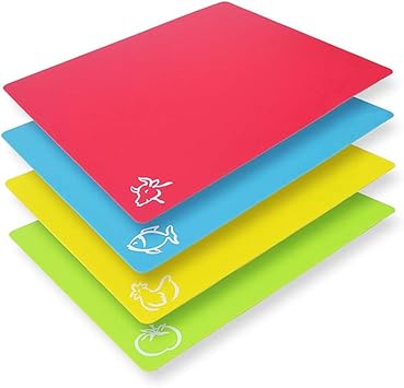 6-teiliges Schneidebrett Set Farbcodiert - Flexibel & Rutschfest Für Küche