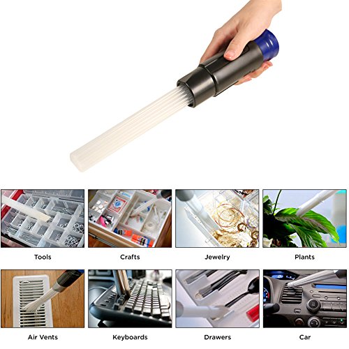 Dust Cleaner Tube Vacuum Cleaner Dust Dirt Remover Universal Attachment Interface Tool Small Suction Brush Tubes for Keyboards Air Vents Drawers Plants Dust Cleaning Tool