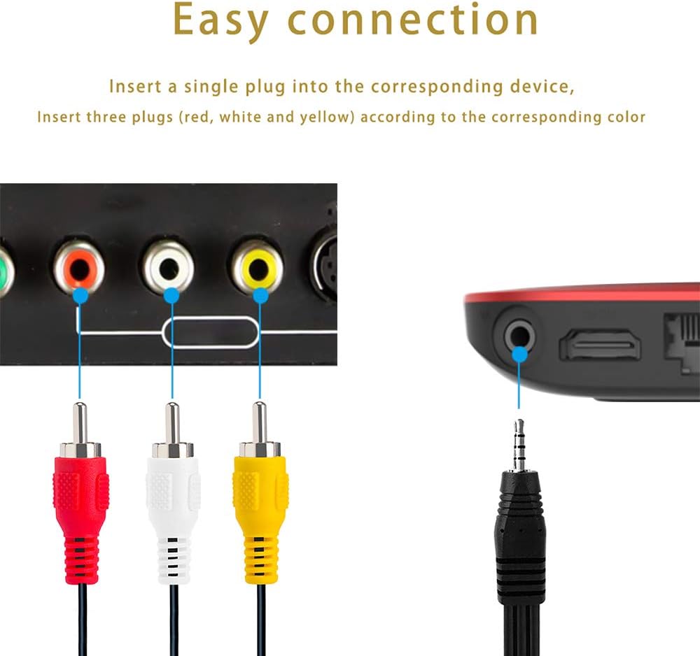 3.3FT 3.5mm to 3 RCA Male Plug to RCA Stereo Audio Video Male AUX Cable, 3.5 mm to RCA AV Camcorder Video Cable for TV, AV Camcorder Video Cable, Home Theater, MP3,Speakers, TV Box, and More: Industrial & Scientific