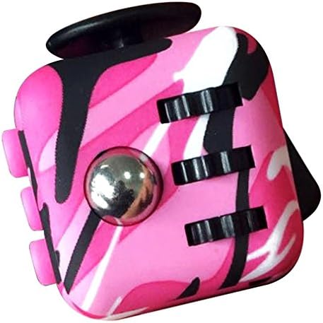 More&amp;Better Fidget Toy Cube Children Desk Toy Fidget Cube Toy Anxiety Attention Stress Relief Cubes Toys ADHD Fun Gifts for Adults and Kids (a-pink camo)
