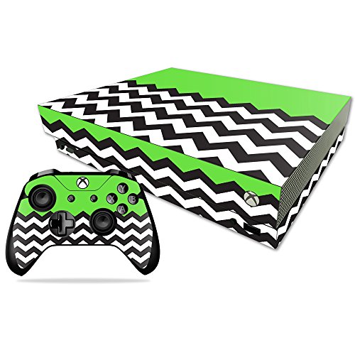 MightySkins Skin Compatible with Microsoft Xbox One X - Lime Chevron | Protecti…