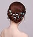 40pcs Bridal Wedding Crystall Hair Pins Blue Rose Hair Pin Bridal Prom Clips with 2 Storage Bags Rose U-shaped Design Collection Crystal Hair Pins Clips (Blue)