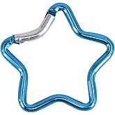 Youngy Carabiner Clip Star Shaped Climbing Buckle Aluminum Alloy Heavy Duty Keyring Hook for Camping Fishing Hiking Traveling Star Shaped Carabiner, light blue