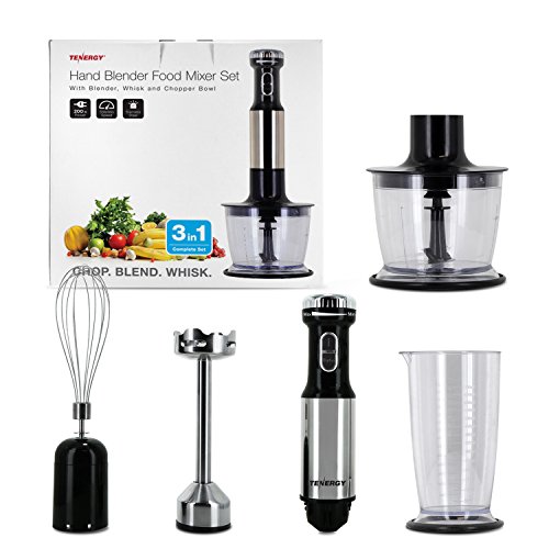 Tenergy Immersion Blender, 200W Stepless Speed Control Hand Blender Set