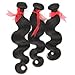 Eayon Hair® Peruvian Hair Extensions, Genuine 5a Virgin Remy Hair RAW Unprocessed, Natural Wavy Body Wave, 3 Bundles/ Lot 300 Gram 10"- 28", Natural Black
