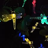 Dragonfly Solar String Lights 72ft 22M 200 LED 2 Modes Fairy Lights with Sensor for Outdoor, Gardens, Homes, Wedding, Christmas, Party and Holiday Decor(Multi-color)
