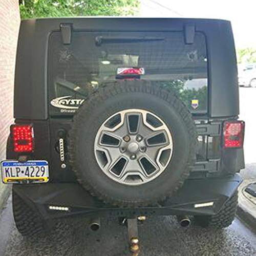 OMOTOR Smoked LED Tail Lights for 2007-2017 Jeep Wrangler Brake Reverse Light Rear Back Up Lights DRL Daytime Running Lamps