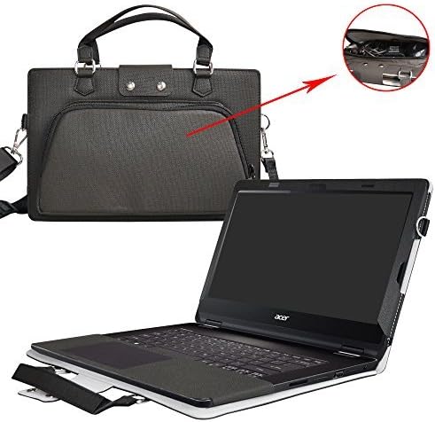 Labanema Case for Inspiron 13 2-in-1, 2 in 1 Accurately Designed Protective PU Leather Cover + Portable Carrying Bag for 13.3" Dell Inspiron 13 2-in-1 7000 Series 7378 7375 7368 Laptop, Black