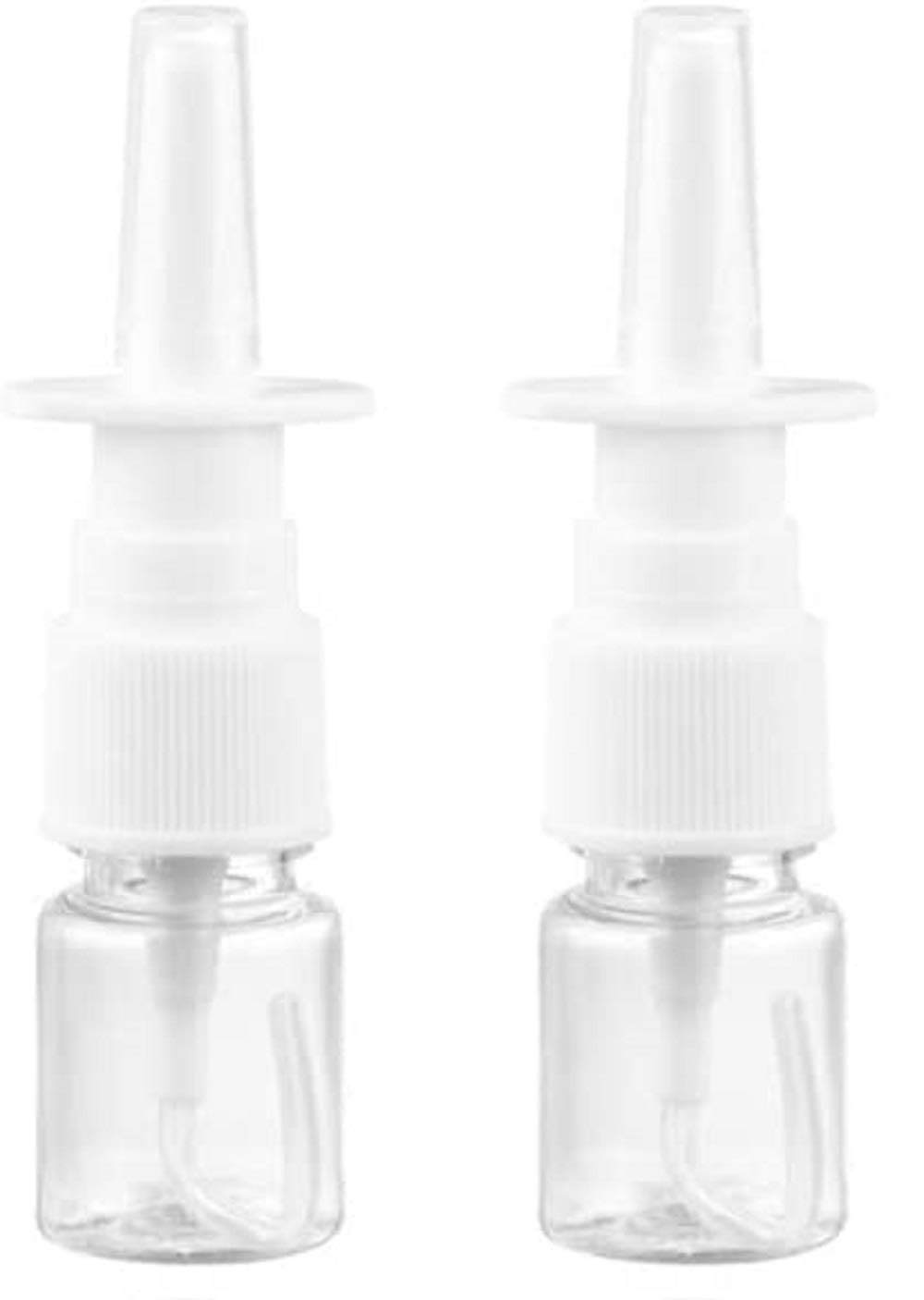 CMJ 2 x 5ml CLEAR Empty Nasal Pump Spray Plastic Bottle Fine Mist Refillable