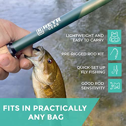 REYR Gear Tiny Cast Tenkara Rod, Ultralight Fishing Rod with Builtin