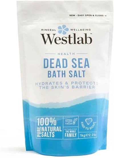 Westlab Dead Sea Salt 1kg Pouch for Bath Soaking Sensitive Skin Eczema Psoriasis