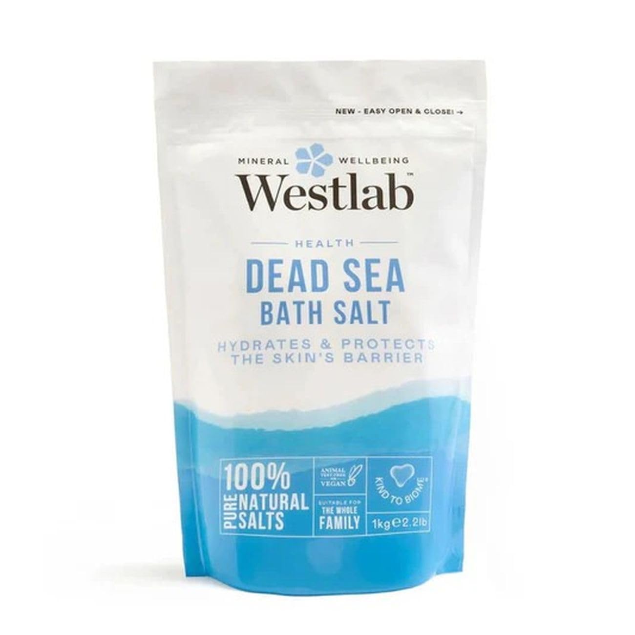 Westlab Dead Sea Salt Stand Up Resealable Pouch 1 kg (Pack of 1)