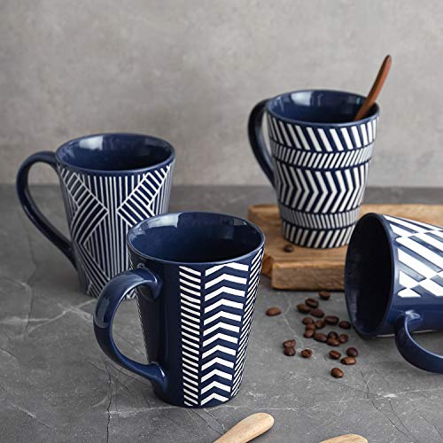 LIFVER Coffee Mugs Set Tall 18 Ounces, Coffee Mugs Large, Ceramic Mugs